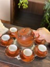 Bộ ấm chén giỏ cua ganh Bát Tràng mẫu mới 2025 dung tích 360ml