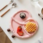 Bộ sưu tập PangPang gốm sứ gồm đĩa bánh quẩy size to 2 màu nâu hồng cốc PangPang thìa quẩy