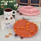 Bộ sưu tập PangPang gốm sứ gồm đĩa bánh quẩy size to 2 màu nâu hồng cốc PangPang thìa quẩy