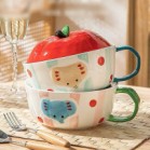 Tô nắp táo voi 3D quai xanh lá đường kính 16.5cm cao 7.5cm cả nắp 12.5cm dung tích 750ml