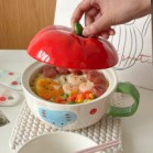 Tô nắp táo voi 3D quai xanh lá đường kính 16.5cm cao 7.5cm cả nắp 12.5cm dung tích 750ml