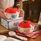 Tô nắp táo voi 3D quai xanh lá đường kính 16.5cm cao 7.5cm cả nắp 12.5cm dung tích 750ml