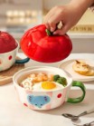 Tô nắp táo voi 3D quai xanh lá đường kính 16.5cm cao 7.5cm cả nắp 12.5cm dung tích 750ml