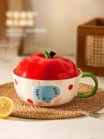 Tô nắp táo voi 3D quai xanh lá đường kính 16.5cm cao 7.5cm cả nắp 12.5cm dung tích 750ml