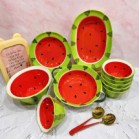 Set bát đĩa dưa hấu 3D 12 món gốm sứ cao cấp ( bán cả set 12 món)