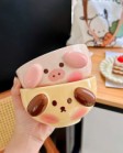 Set bát heo hồng cún vàng kèm thìa hộp quà 12.3cm x 7.6cm dung tích 500ml