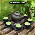 Ấm chén tử sa Bát Tràng dáng bí thấp dung tích 450ml