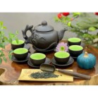 Bộ Ấm Chén Tử Sa Đắp Hoa Tùng Kèm Đĩa Kê