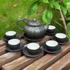 Bộ Ấm Chén Tử Sa Bí Cao Lòng Trắng Dung Tích 400ml