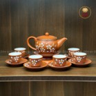 Bộ Ấm Chén Tử Sa Ganh Đào Đỏ Bát Tràng 400ml