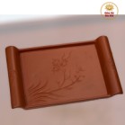 Bộ Ấm Chén Tử Sa Bát Tràng Trúc To Màu Đỏ Khay Chữ Nhật 350ml