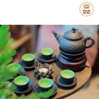 Bộ Ấm Chén Tử Sa Bát Tràng Trúc To Màu Đen Tách Lót 350ml