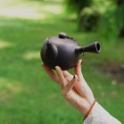 Bộ Ấm Chén Tử Sa Quai Chuôi Viên Mộc Màu Đen 300ml