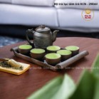 Bộ Ấm Chén Tử Sa Dáng Lục Tâm Trà Thư Pháp Kèm Khay Chữ Nhật 290ml