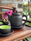 Bộ Ấm Chén Tử Sa Dáng Lục Tâm Trà Thư Pháp Kèm 3 Phụ Kiện 290ml