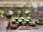 Bộ Ấm Chén Tử Sa Dáng Nhỡ Đắp Nổi Hoa Sen 270ml