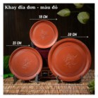 Khay Trà Tròn Đơn Gốm Sứ Bát Tràng Gốm Tử Sa Đựng Ấm Chén Uống Trà