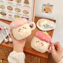 Cốc dâu tây mũ nấm 400ml kèm thìa và hộp 2 màu hồng đậm và hồng nhạt
