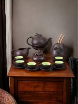Bộ Ấm Chén Tử Sa Dáng Quả Cam Dung Tích 400ml Kèm Phụ Kiện