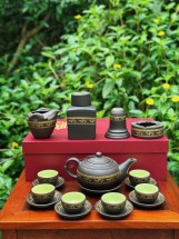 Bộ Ấm Chén Tử Sa Bưởi Hạc Lòng Xanh Kèm Phụ Kiện Dung Tích 400ml