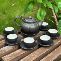 Bộ Ấm Chén Tử Sa Bí Cao Lòng Trắng Dung Tích 400ml