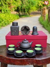 Bộ Ấm Chén Tử Sa Dáng Mai Chi Kèm Phụ Kiện Mẫu 2 Dung Tích 290ml